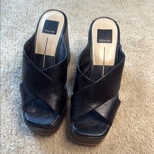 Dolce Vita Black platform  Mules with Criss-Cross Straps size 8.5